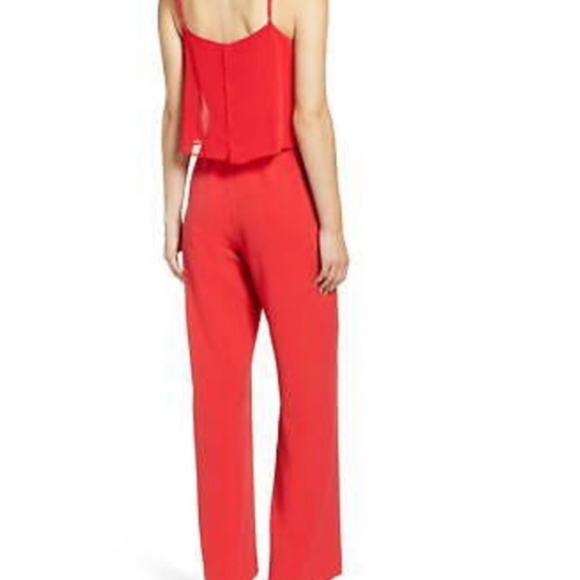 Chelsea 28 Double Layer Red Jumpsuit, Size 10 - Picture 2 of 6